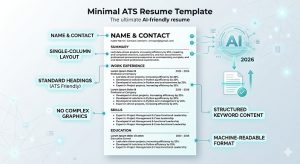 aicareerly minimal ats resume template 2026