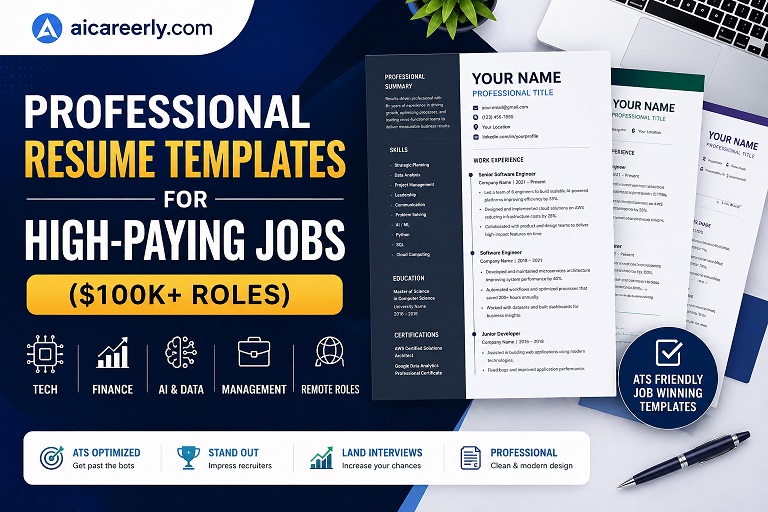 Professional Resume Templates for High-Paying Jobs ($100K+ Roles) professional resume template